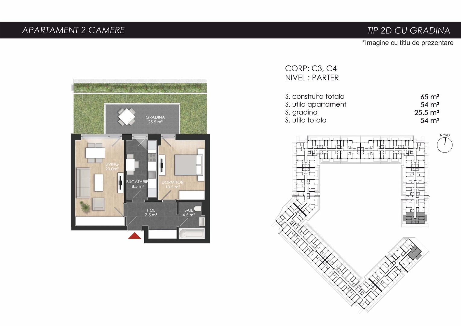 2 camere cu grădină proprie Sector 1 - Mall Colosseum - Schiță 18