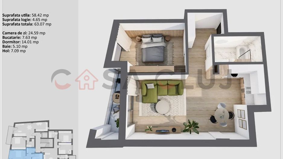 APARTAMENT PREMIUM CU 2 CAMERE ÎN CENTRU, CONSTRUCȚIE NOUĂ! - Poză 1