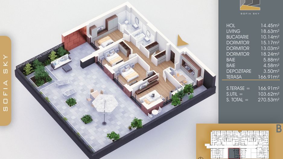 4 camere cu terasa de 166 mp Titan Pallady  700 m Metrou Nicolae Teclu - Schiță 4
