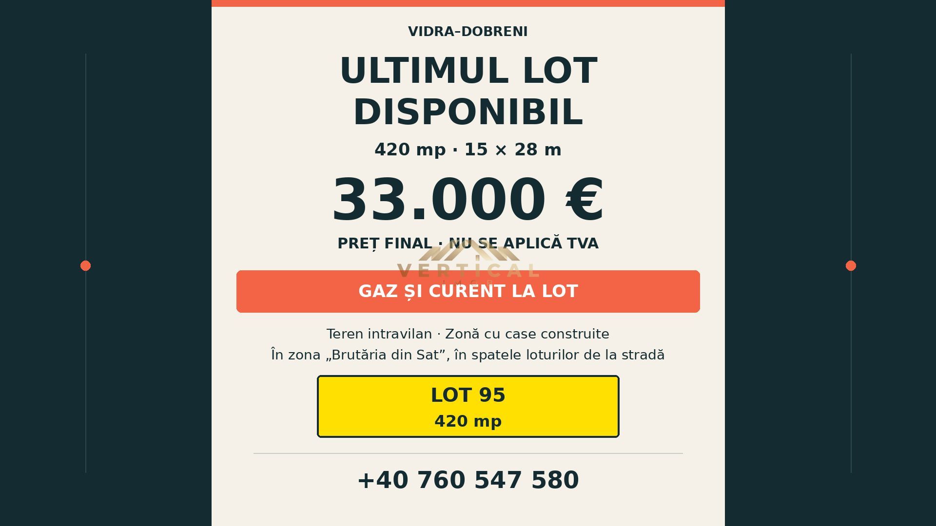 ULTIMUL LOT DISPONIBIL | 420 MP | GAZ ȘI CURENT LA LOT | VIDRA - Poză 1
