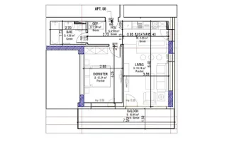 Studio Bartolomeu | 43 mp + Balcon 10 mp | Etaj 5/8 | Sală Polivalentă - Schiță 16