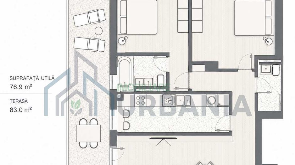 Apartament 3 camere, Silk District, terasă 83 mp, parcare inclusă - Poză 1