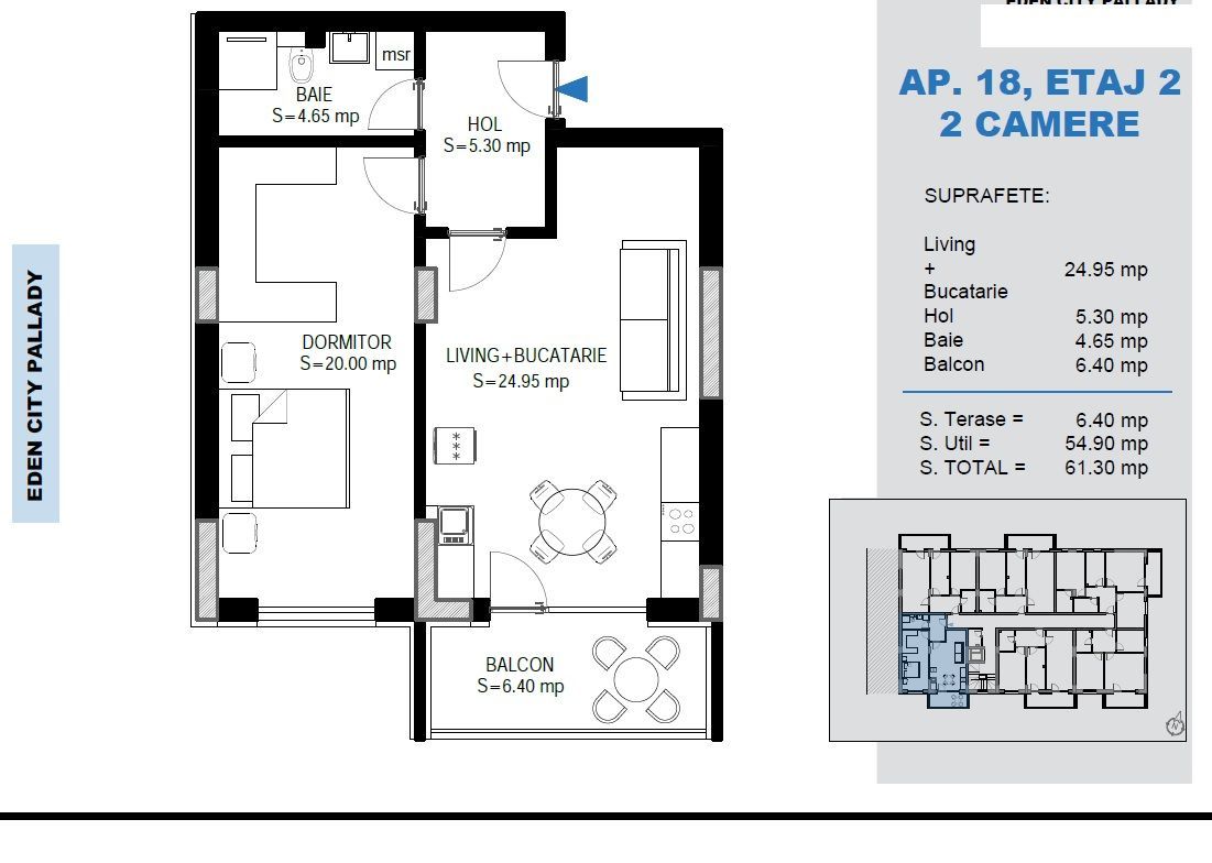 AP. 2 CAM. CU LIVING OPEN SPACE. PROIECT PREMIUM - BLOC P+4! - Poză 2