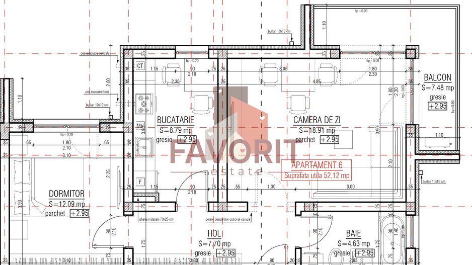 2 camere | Decomandat | zona Buziasului, Timisoara | loc de parcare in curte - Schiță 7