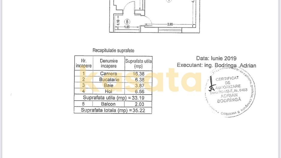 Garsoniera | Plaza | Investitie | Balcon - Schiță 20