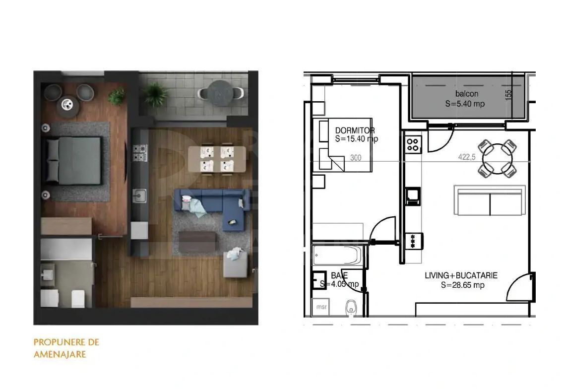 Apartament, 2 camere, spațios –  Lângă metrou - Apărătorii Patriei - Poză 2