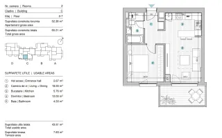 APARTAMENT 2 CAMERE | MOBILAT-UTILAT | PARCARE | STRAULESTI | 43MP - Poză 12