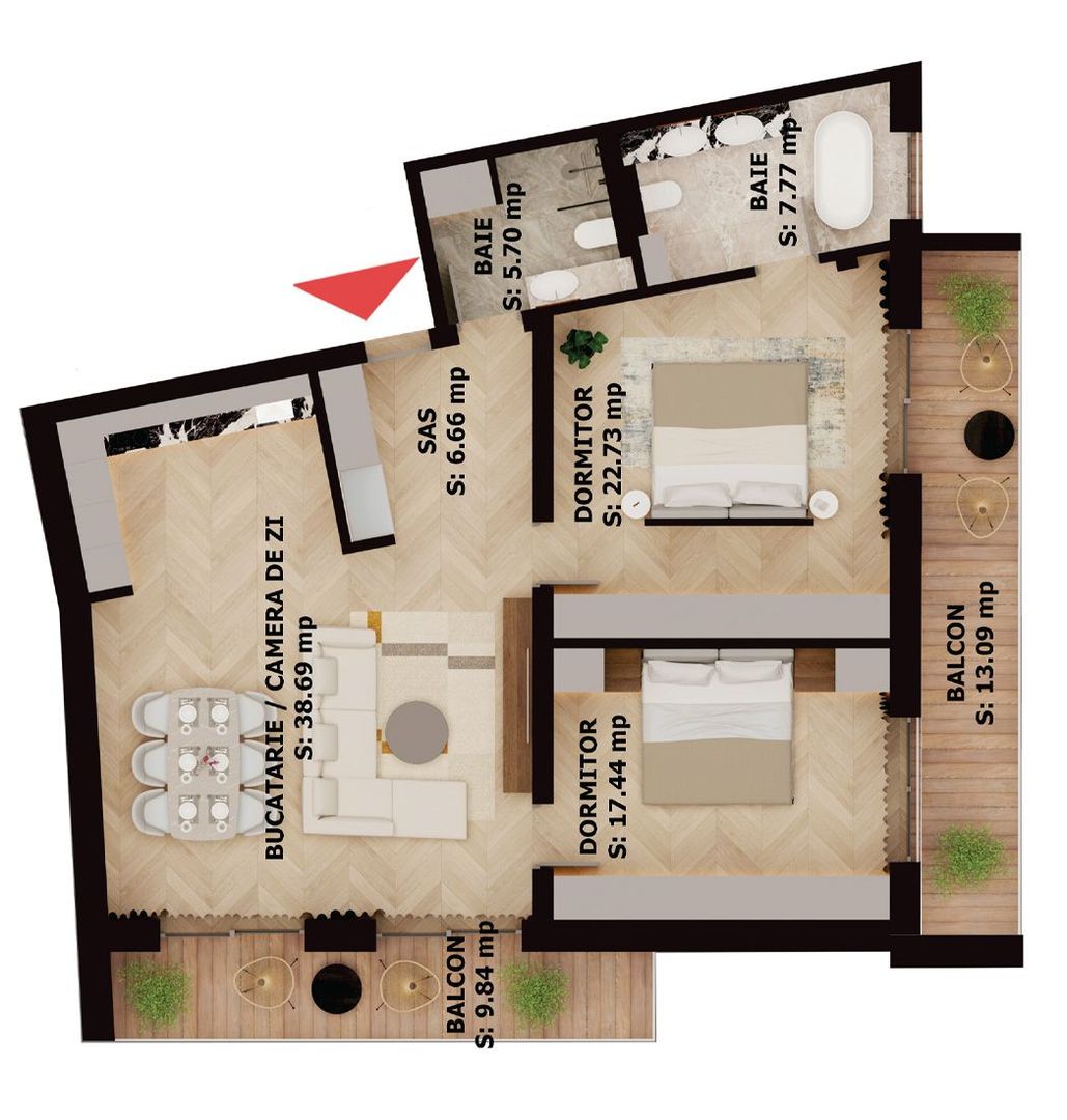 Apartament nou, 3 camere, 305 000 Euro. Comision 0. - Poză 1