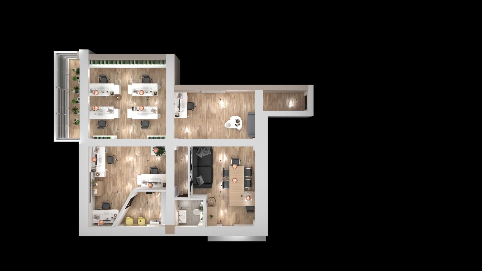 SAD birou cu 4 camere si balcon - Poză 8