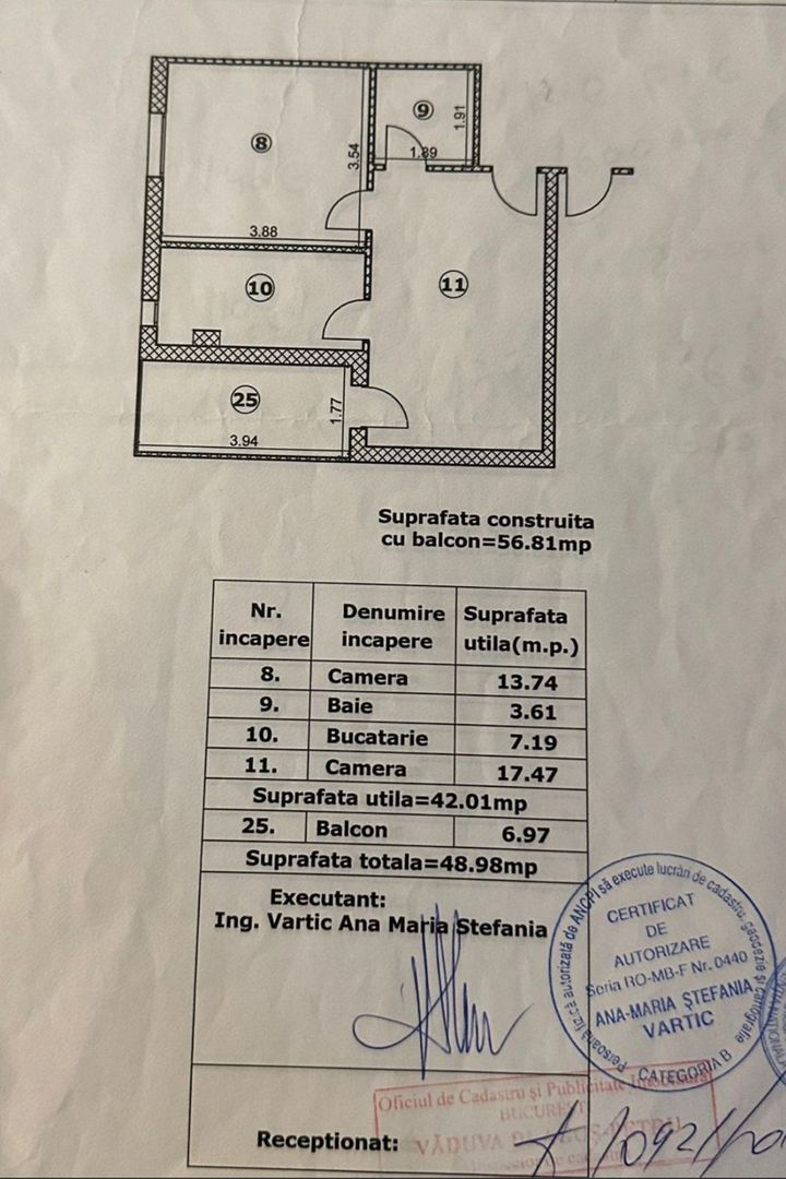 2 camere Bld Gloriei | renovat complet - Schiță 12