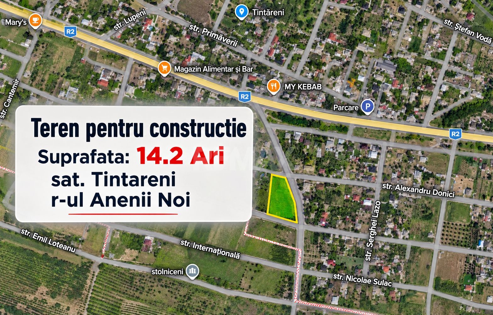 Teren pentru construcții cu potențial – 14 ari | sat. Țînțăreni, raionul Anenii Noi - Poză 1