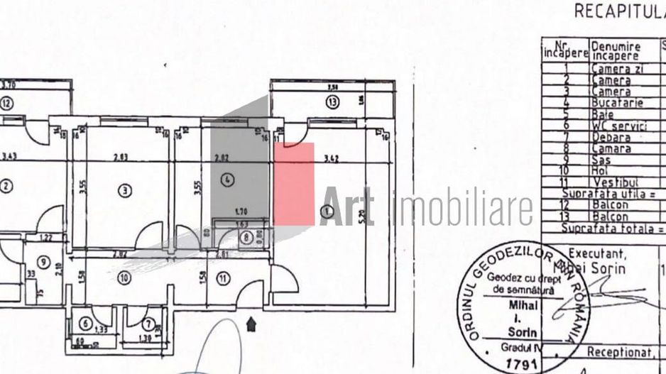 Apartament 3 camere Gorjului - Schiță 9