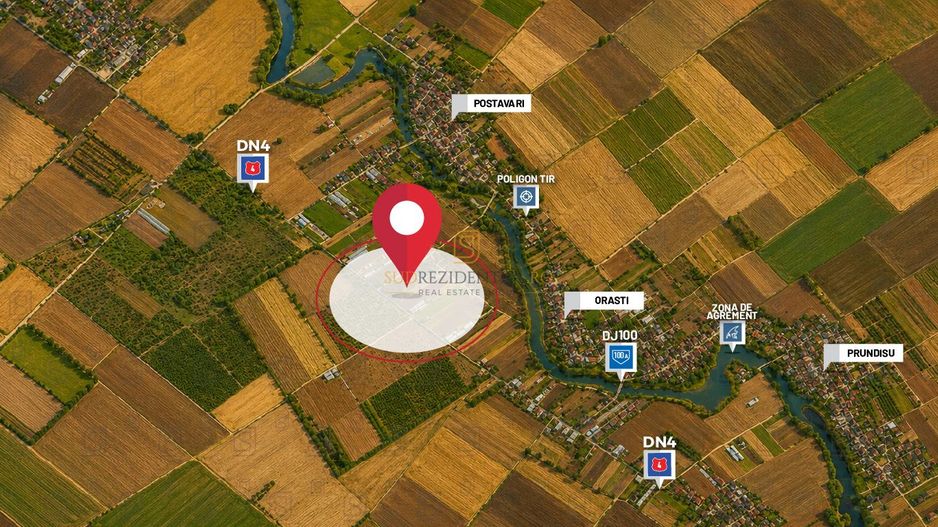 Teren intravilan de vânzare – 15.300 mp, deschidere la DN4, Frumusani - Poză 3