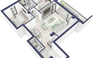 Apartament 3 camere | Balcoane 16.2 mp | Etaj 1 | Turnisor - Poză 2