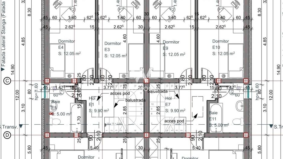 Casa NOUA, 4 camere, 2 bai, terasa si curte - Calea Cisnadiei - Schiță 5