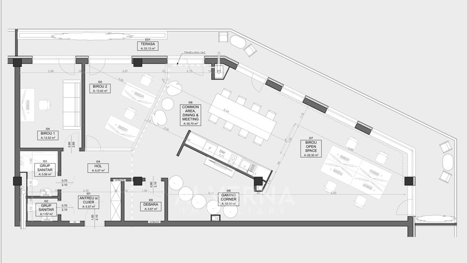 Spatiu birouri premium | 125mp + terasa | mobilat| 2 parcari | Zorilor - Schiță 18