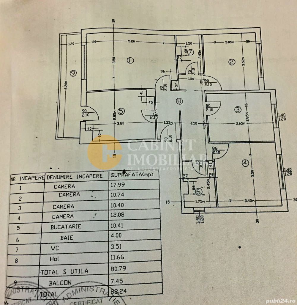 Apartament 4 Camere 2 Bai Decomandat 88Mp Parter Inalt - Poză 5