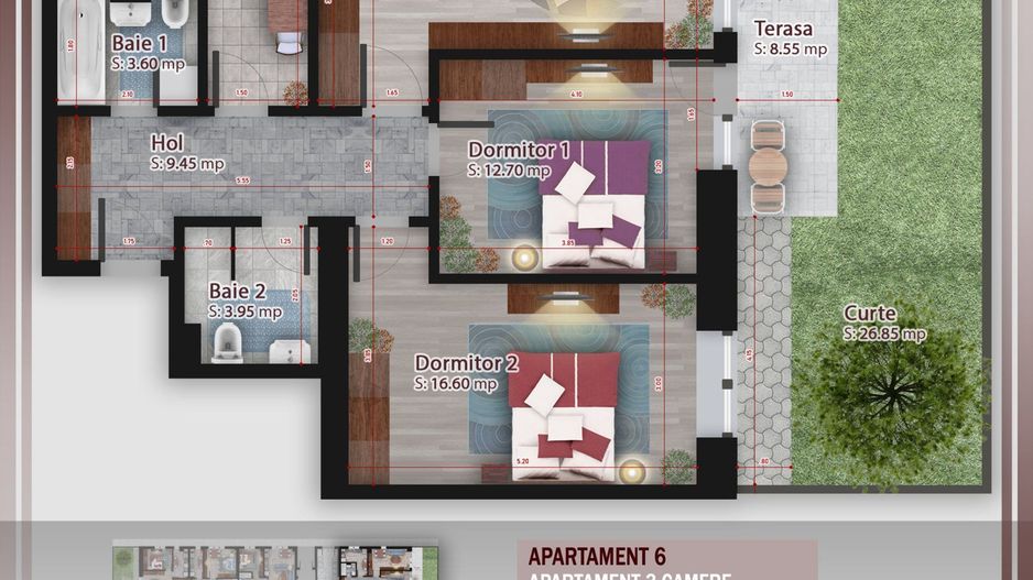 3 camere cu  gradina  Titan Pallady Metrou Nicolae Teclu - Schiță 1