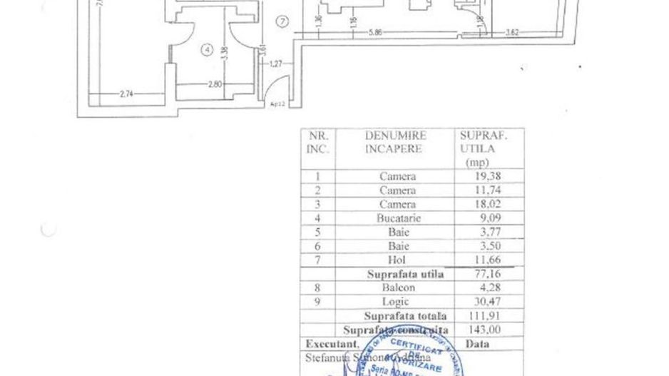 3 camere | Eminescu | Dacia | Ardeleni | Terasa | Toamnei - Schiță 24
