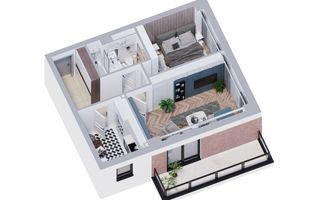 Apartament modern 2 camere, 55.44 mp COMISION 0% - Poză 10