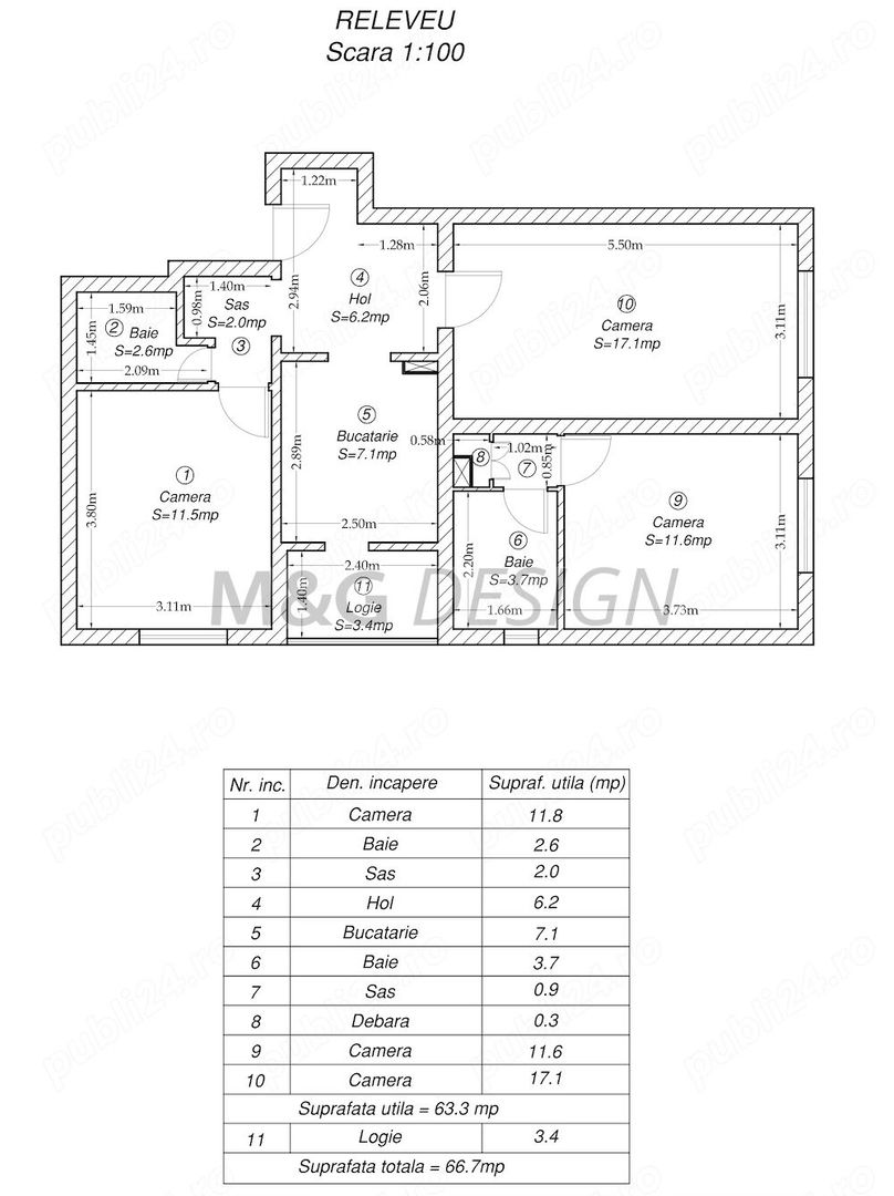 Apartament 3 camere Olimpia -Stadion - Schiță 9