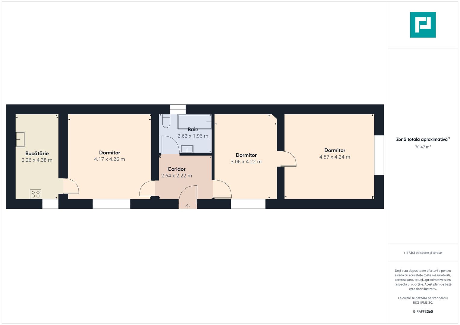 Apartament la casă - 3 camere, Pârneava - Poză 12