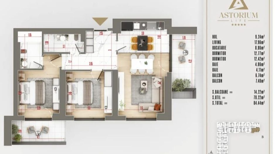 AP. 3CAM. DECOMANDAT,FINISAJE UPPER PREMIUM /  PROIECT ASTORIUM! - Poză 1
