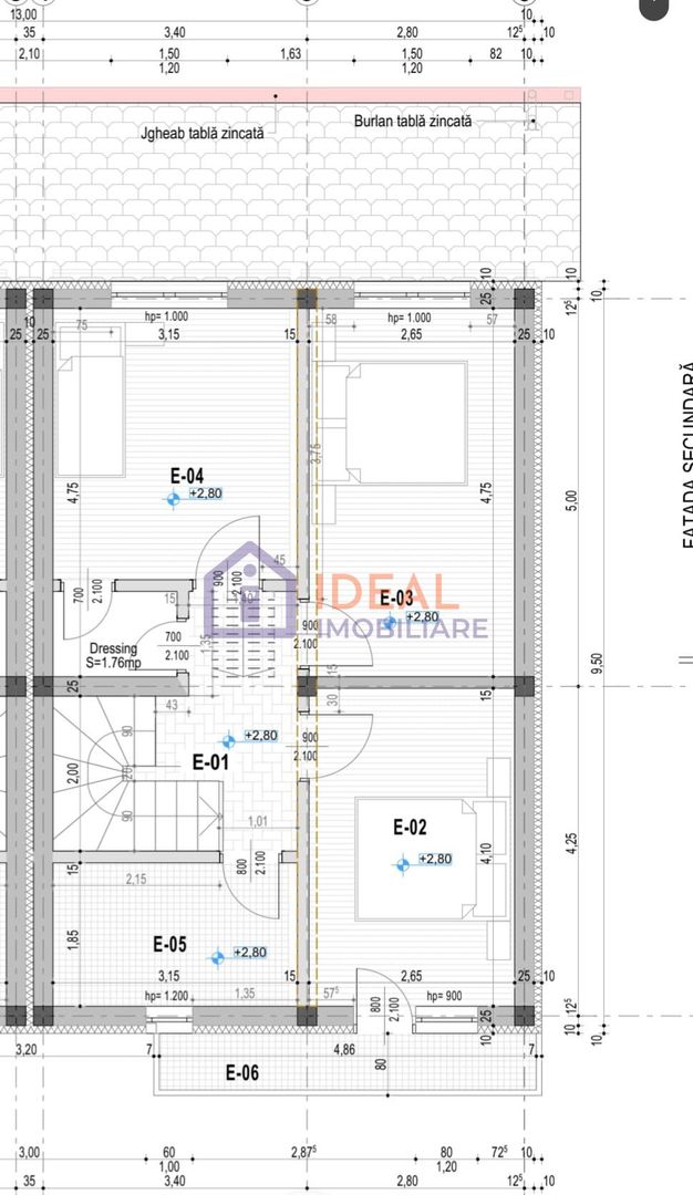 Duplex cu 4 camere si 250 mp de curte, in Selimbar - Schiță 11