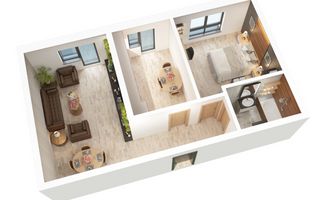 Apartament 56.15 mp utili 2 camere etaj 1 bucatarie inchisa Dna Stanca - Poză 5