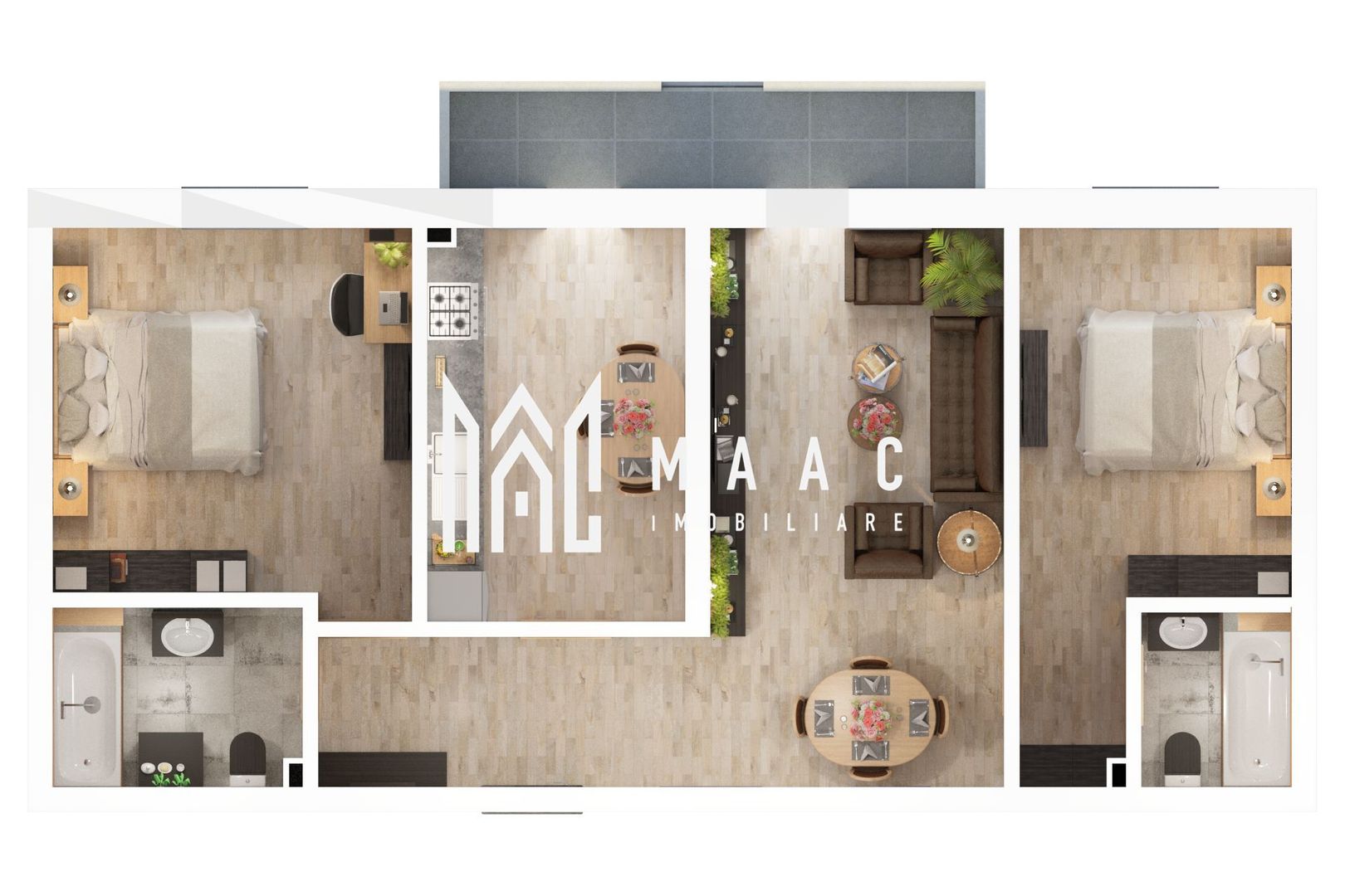 Apartament 3 camere | 69 MP | Balcon | 2 Bai | D. Stanca - Poză 2