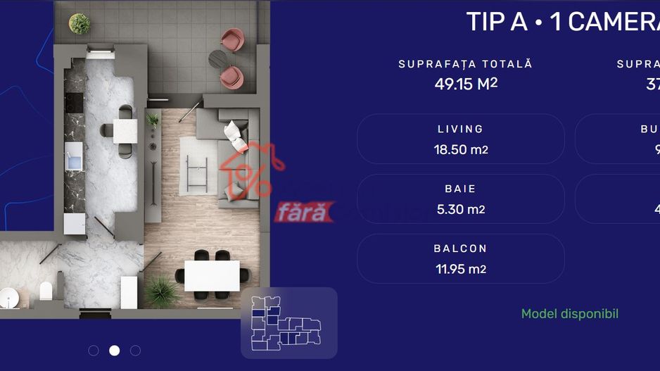 Apartament 1 Cam, 49.15mp - Poză 1