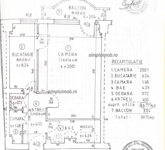 Garsoniera Spatioasa Utilata Mobilata Dristor Baba Novac - Schiță 12