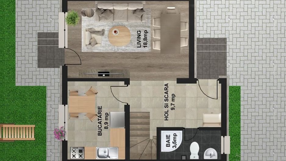 vila la alb/4cam,2bai+parcare/centru Popesti Leordeni - Poză 5