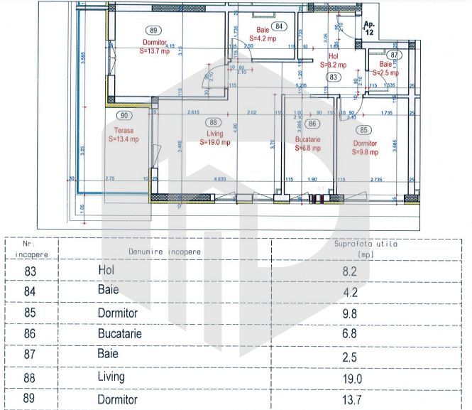 Apartament 3 camere | 2 Dormitoare | Bucatarie  | 2 Bai | Living - Poză 13