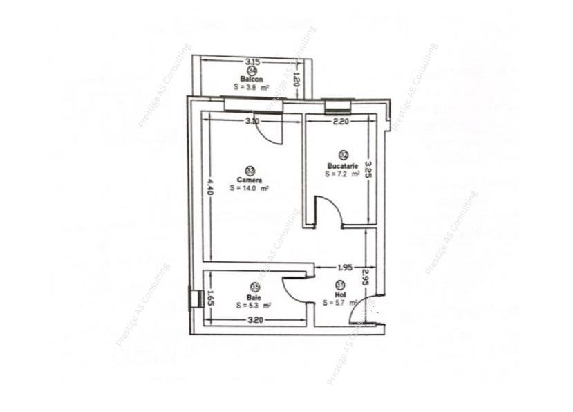Apartament 1 camera |  Calea Urseni | Etaj 1 | Parcare inclusa - Schiță 11