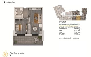 Apartament 2 camere Theodor Pallady Loc de Parcare BONUS - Schiță 2