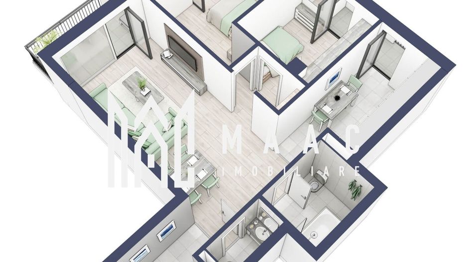 Apartament 3 camere | Balcoane 15.1 mp | Etaj 1 | Turnisor - Poză 4