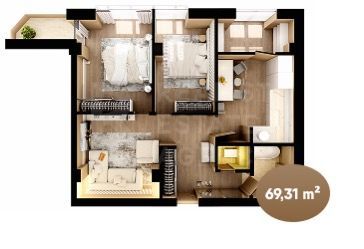 Vânzare, apartament, 3 camere, str. Nicolae Dimo, Durlești - Poză 1