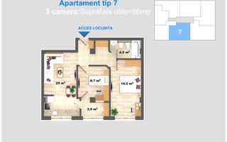 Inchiriere Apartament 3 cam et 1 # - Poză 6