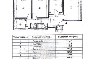 APARTAMENT 3 CAMERE RENOVAT COMPLET 2024 | ETAJ INTERMEDIAR | ZONA BABA NOVAC - Schiță 9