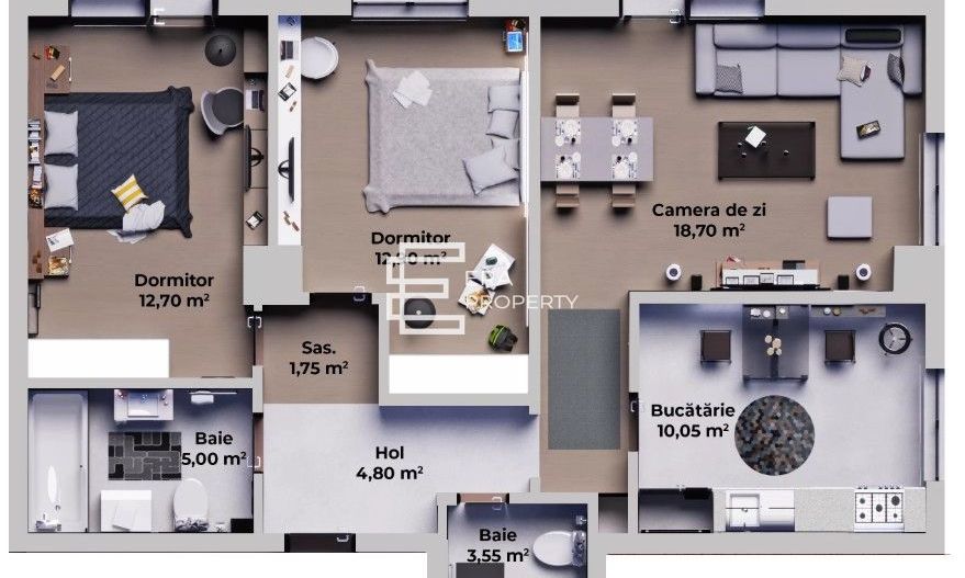 Apartament 3 camere, bloc nou, partial mobilat, Calea Surii Mici-Sibiu - Schiță 11