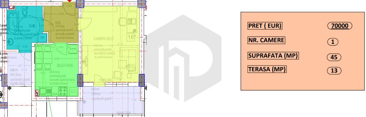Aleea Streiu | Garsoniera +Terasa | Rahovei | Constructie noua - Poză 5