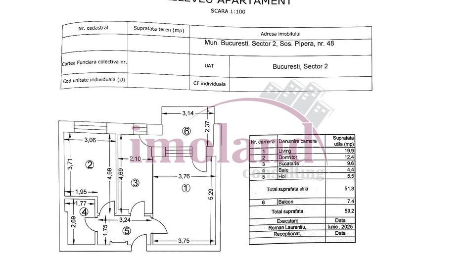 Vanzare - apartament - 2 camere+balcon - Nusco City-Aviatiei - Schiță 17