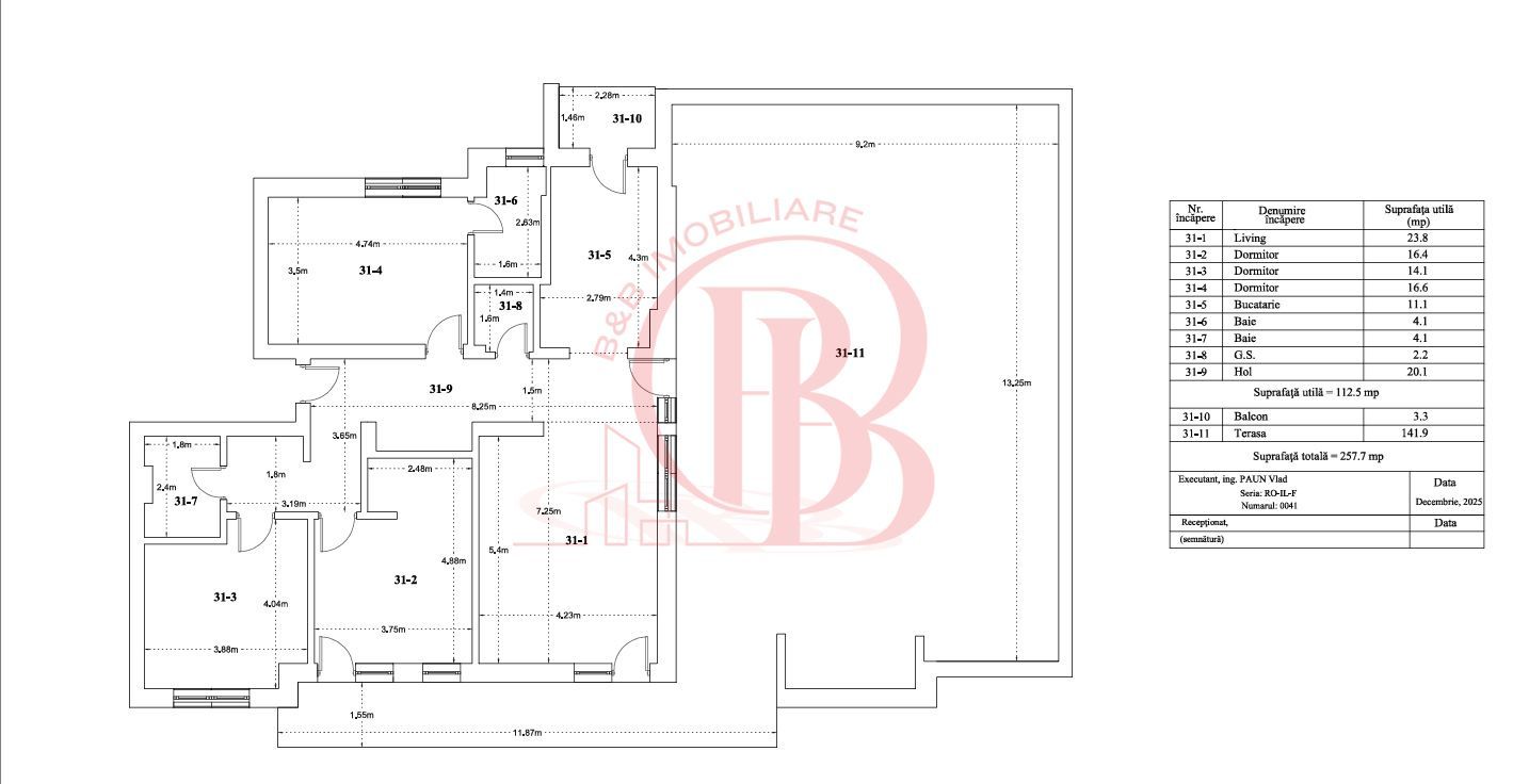 Apartament 4 camere cu Terasa 142mp-Finalizat-Theodor Pallady - Schiță 1