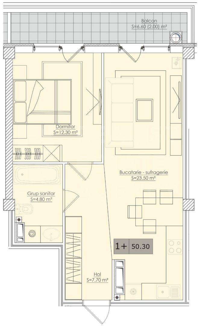 Vânzare, apartament, 1 cameră, str. Dulești, Dumbrava - Poză 3