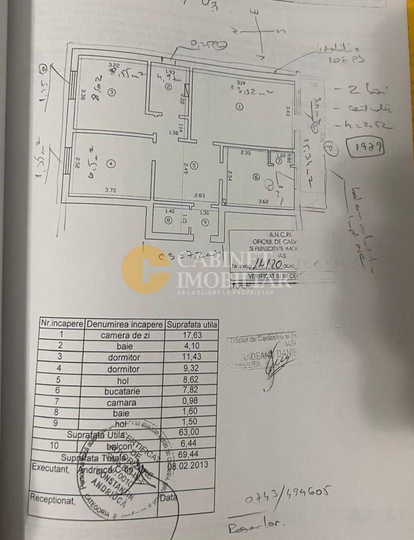 3 camere, decomandat, et. 3/4, Gradinari, 69mp, bloc '80! - Poză 9