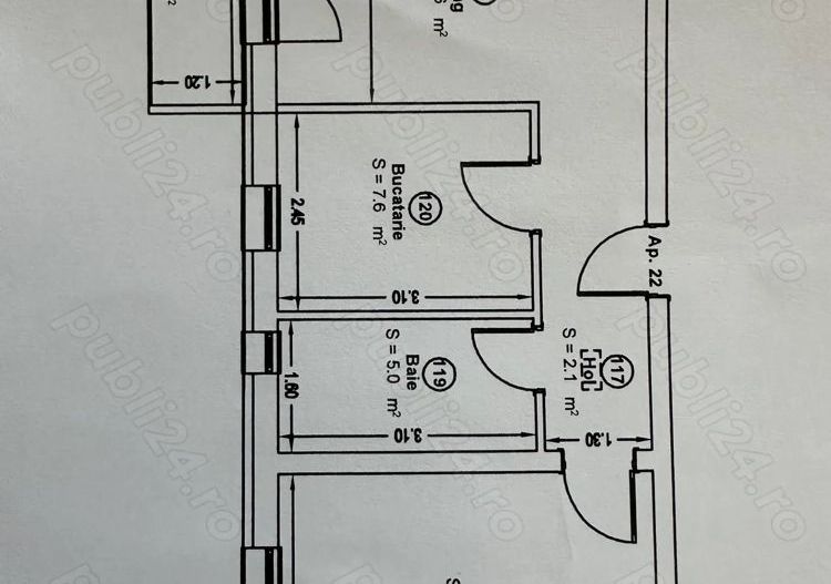 Vand apartament 2 camere decomandat,Braytim - Poză 8