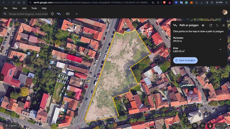 Teren intravilan Arad 5.801 mp str. Andrei Saguna - Poză 1