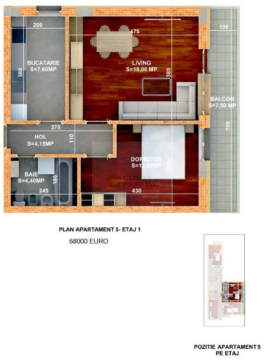 Dezvoltator | 1-2 camere | 38 - 65 mp | Parcare Privată - Poză 9