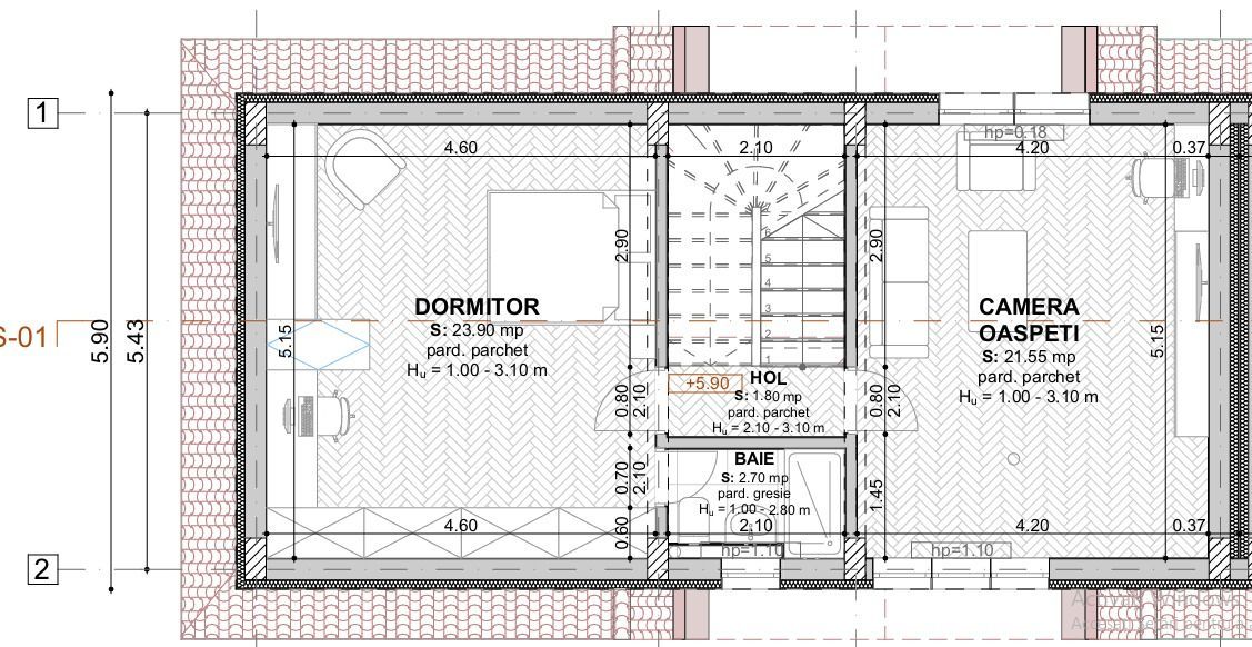 vila 5cam-indiv la calcan-perete propriu/centru Popesti Leordeni - Poză 10